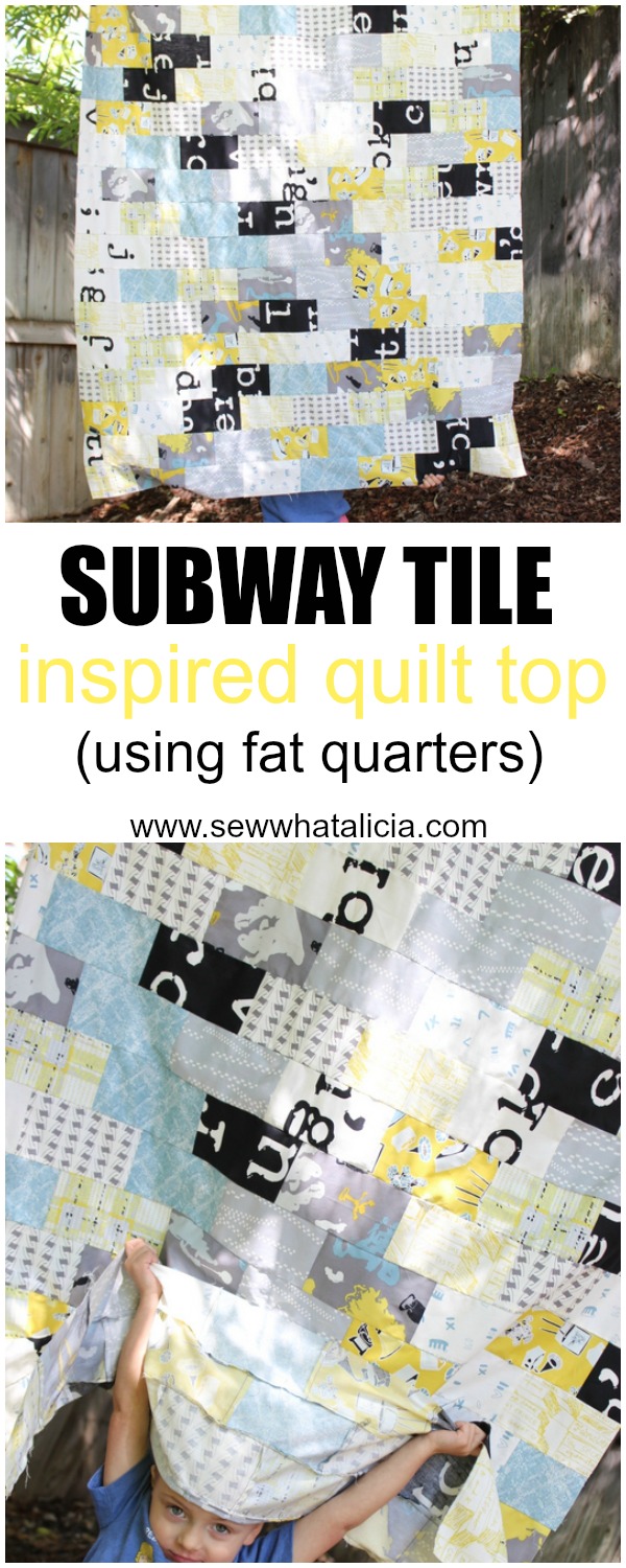 Subway Tile Inspired Quilt (using fat quarters) | www.sewwhatalicia.com