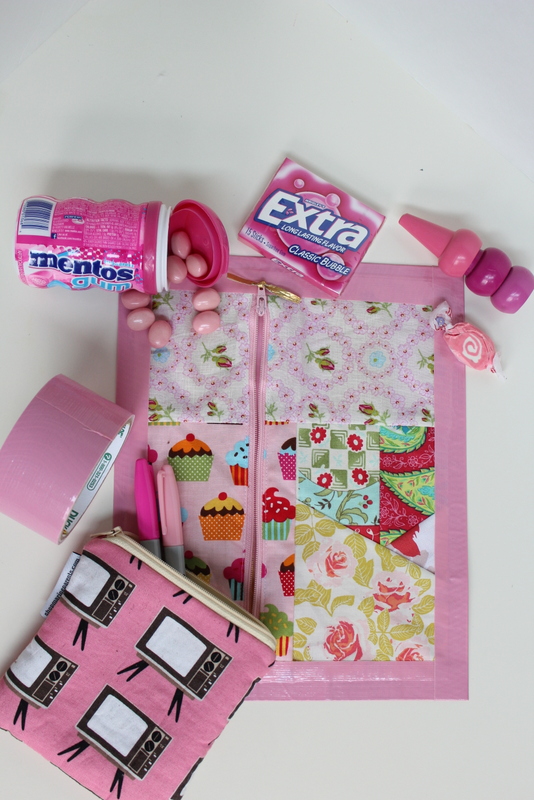 {Almost} No-Sew Bubble Gum Duct Tape Pouch | www.sewwhatalicia.com