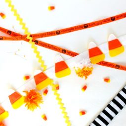 Candy Corn and Pom Pom Bunting Tutorial