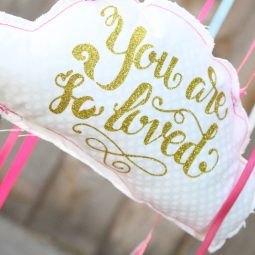 DIY Baby Mobile Sewing Tutorial: This is a fun tutorial that will make a great conversation piece for your little one's nursery. You could also use it in a big girl room because it has a really sweet message! Click through for the full tutorial. | www.sewwhatalicia.com