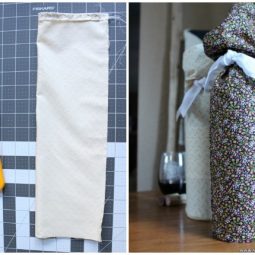 Slouchy Fabric Wine Gift Bag Tutorial