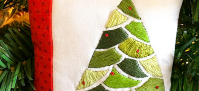 Embroidered Christmas Tree Pattern and Tutorial: This tutorial is perfect for getting a jump on your Christmas sewing. This tutorial is perfect for all levels of embroiderers. Click through for the free pattern and full tutorial. | www.sewwhatalicia.com