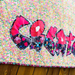 Graffiti Quilting Pattern and Tutorial: This graffiti quilting pattern and tutorial is fun and modern. The CREATE lettering on this quilt is fun and unique. Click through for the tutorial and pattern. | www.sewwhatalicia.com