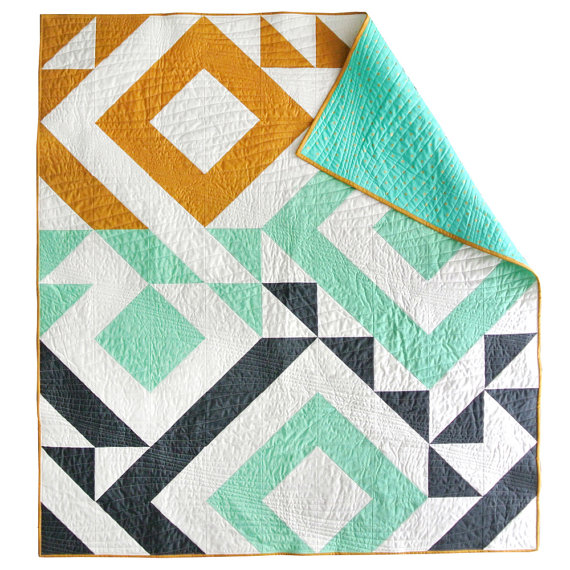 pictured colorful modern quilt