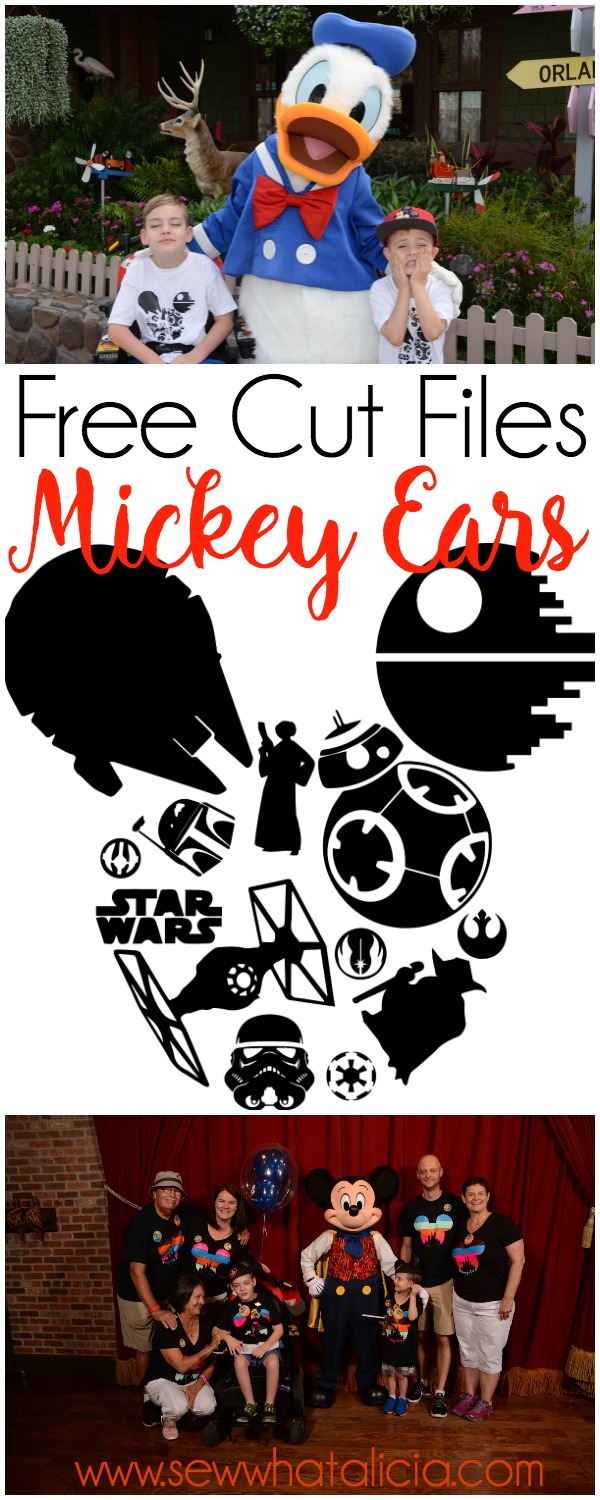 Free SVG Cut Files - Mickey Ears: These free svg cut files are perfect for making your own custom Disney shirts. Click through for the free files. | www.sewwhatalicia.com