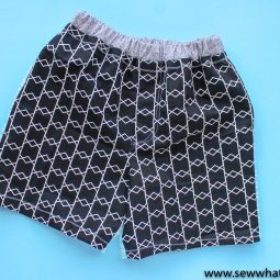 Sewing for Boys: Cricut Simplicity Boxers Pattern: Boys Boxers on blue background. | www.sewwhatalicia.com