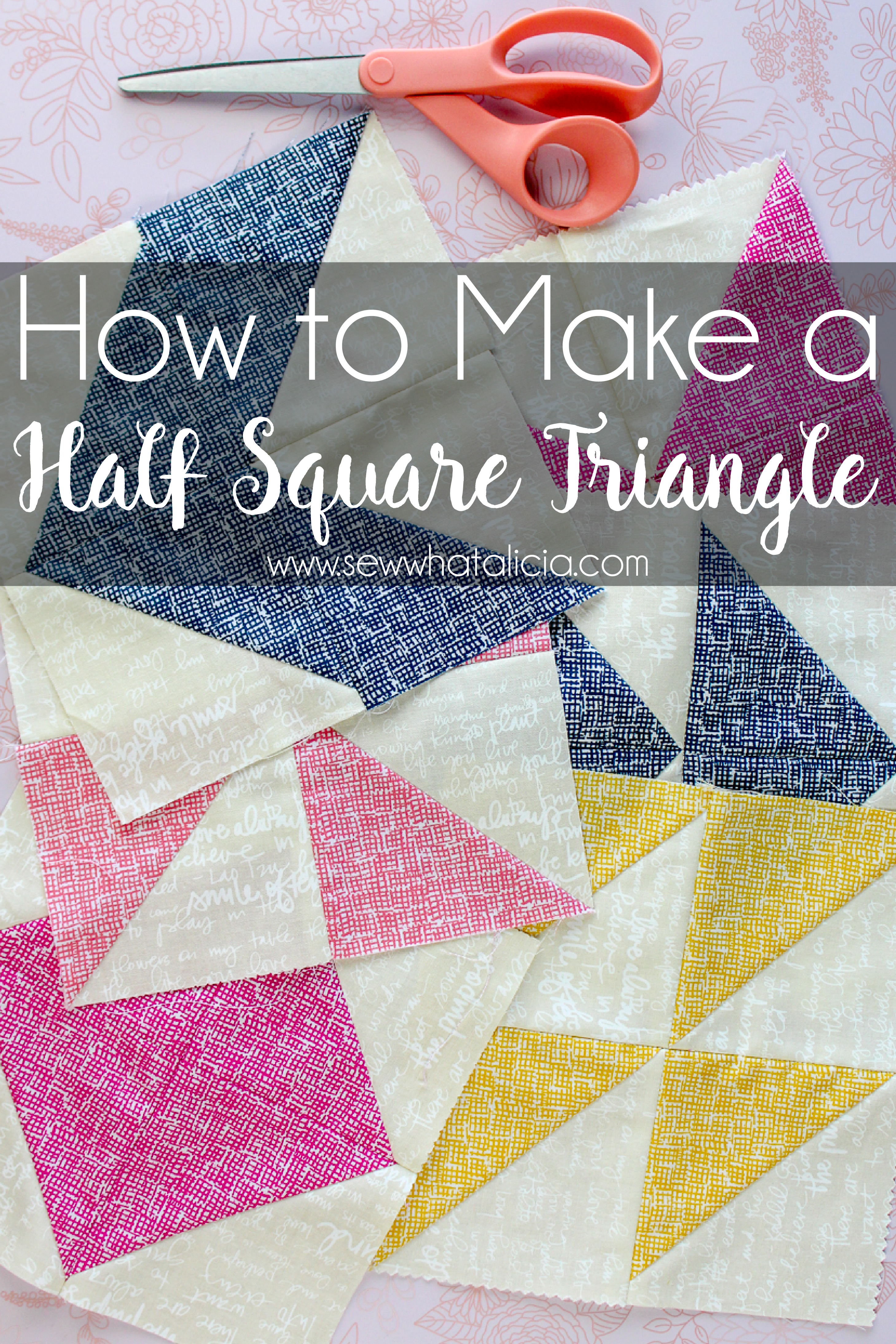 Half Square Triangles - 6 Easy Quilt Blocks and Patterns: This tutorial will teach you how to sew a half square triangle. It also includes 6 fun quilt designs using the half square triangle. Click through for the full tutorial and patterns. | www.sewwhatalicia.com