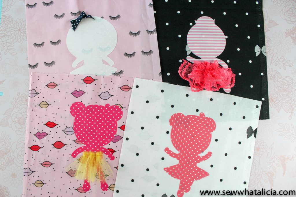Easy Quilt Blocks with Cricut EasyPress 2: These adorable ballerina blocks are easy to make with your Cricut EasyPress 2. Click through for the full tutorial and supply list. #sewwhatalicia #cricutmade #sewcricut | www.sewwhatalicia.com