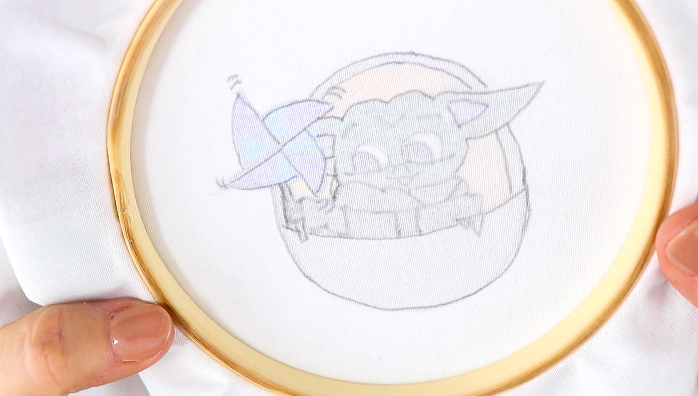 Baby Yoda embroidery design