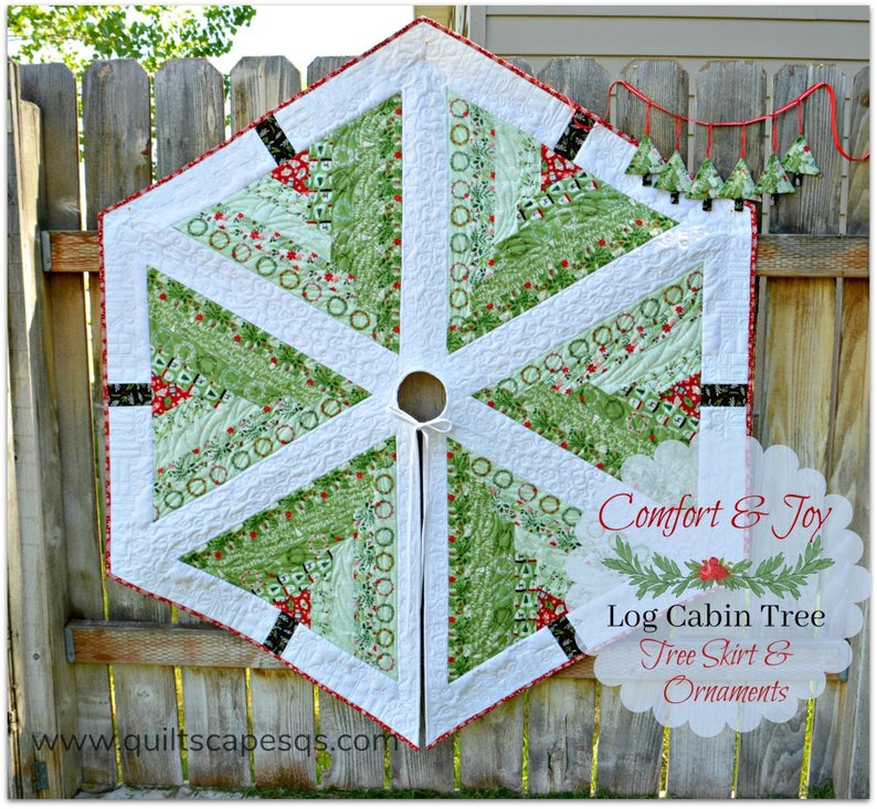 log cabin quilted tree skirt