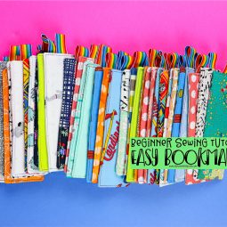 pictured many fabric bookmarks